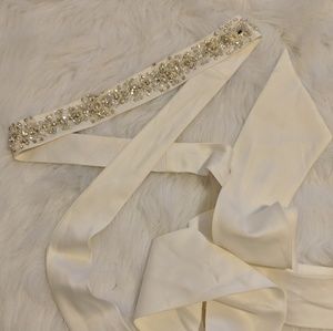 Beaded wedding dress sash